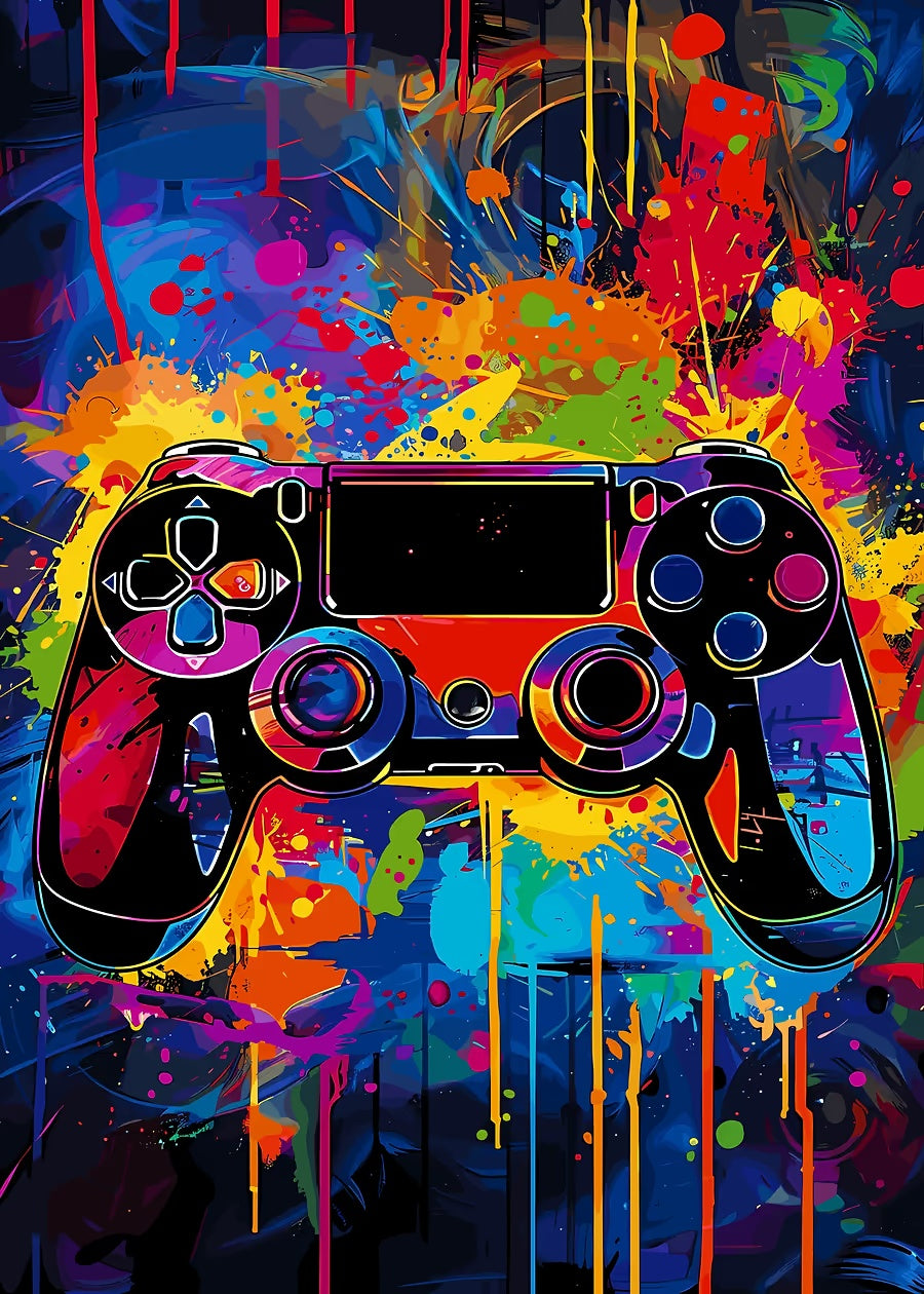 Colorful Gaming Controller Art metal poster artwork